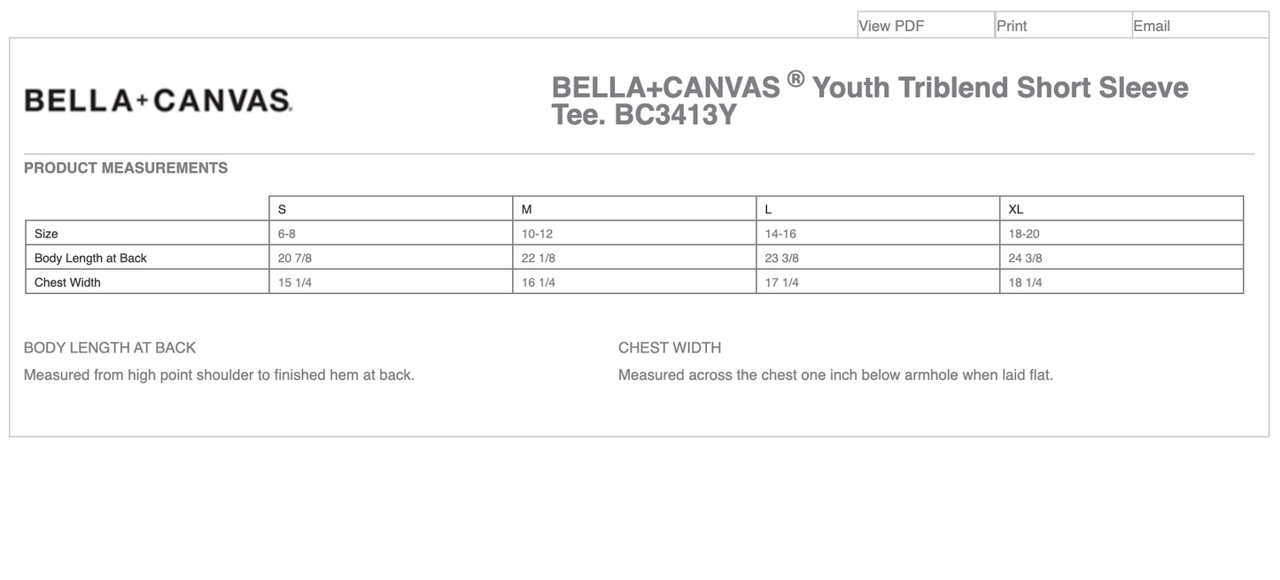 BELLA+CANVAS ® Youth Triblend Short Sleeve Tee